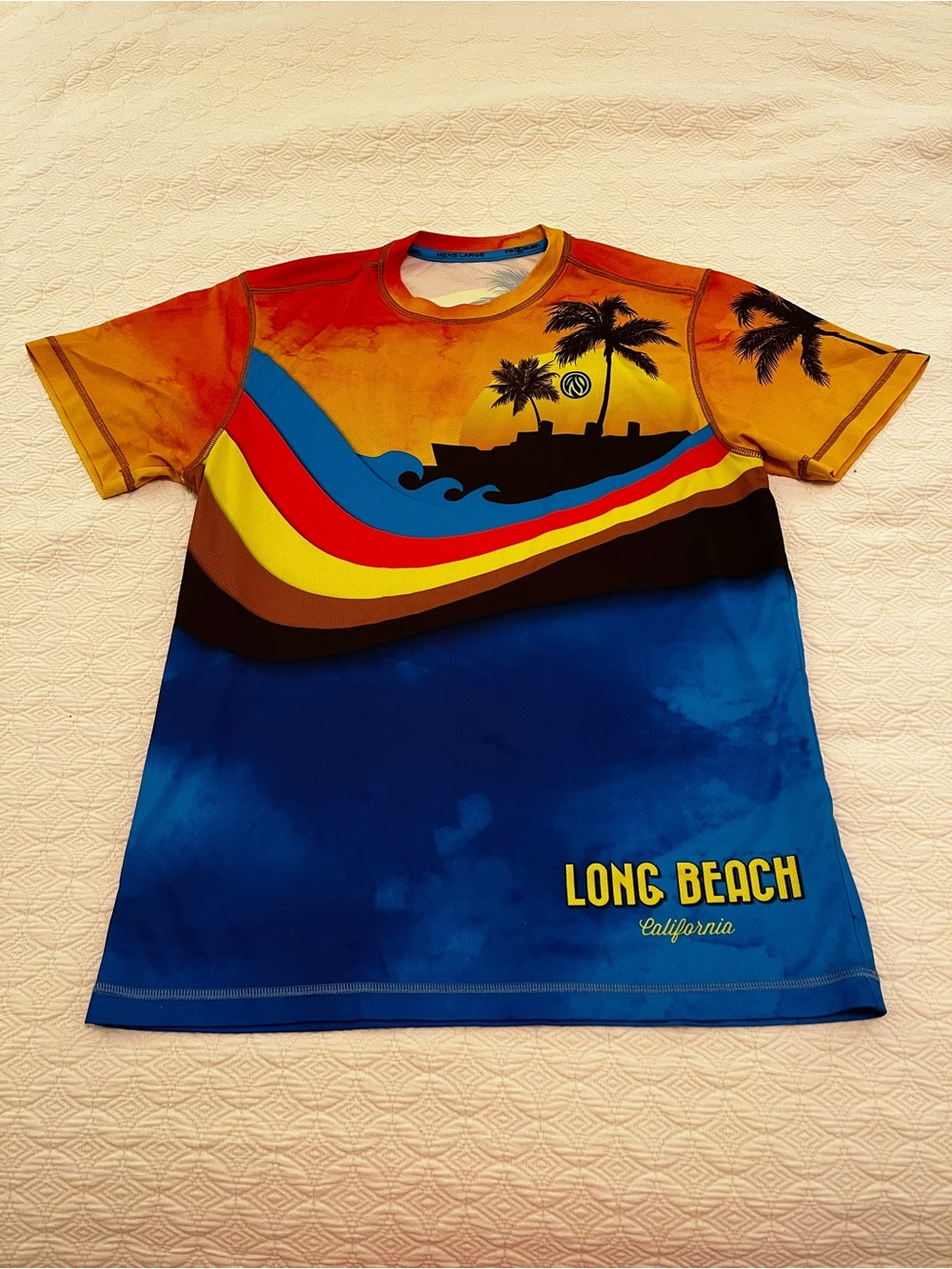INKnBURN Men’s Long Beach Marathon Short Sleeve Tech Shirt (size Large)
